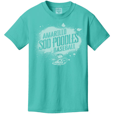 Amarillo Sod Poodles Youth Teal Grady Game Tee