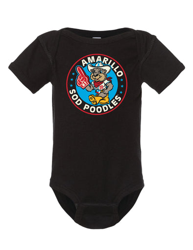 Amarillo Sod Poodles Infant Black Ruckus Fan Body Suit