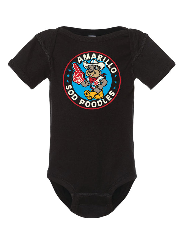 Amarillo Sod Poodles Infant Black Ruckus Fan Body Suit