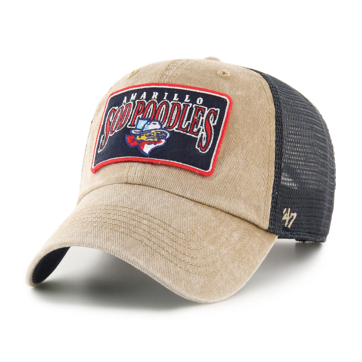 Amarillo Sod Poodles Adult Navy Head '47 MVP Velcro Hat