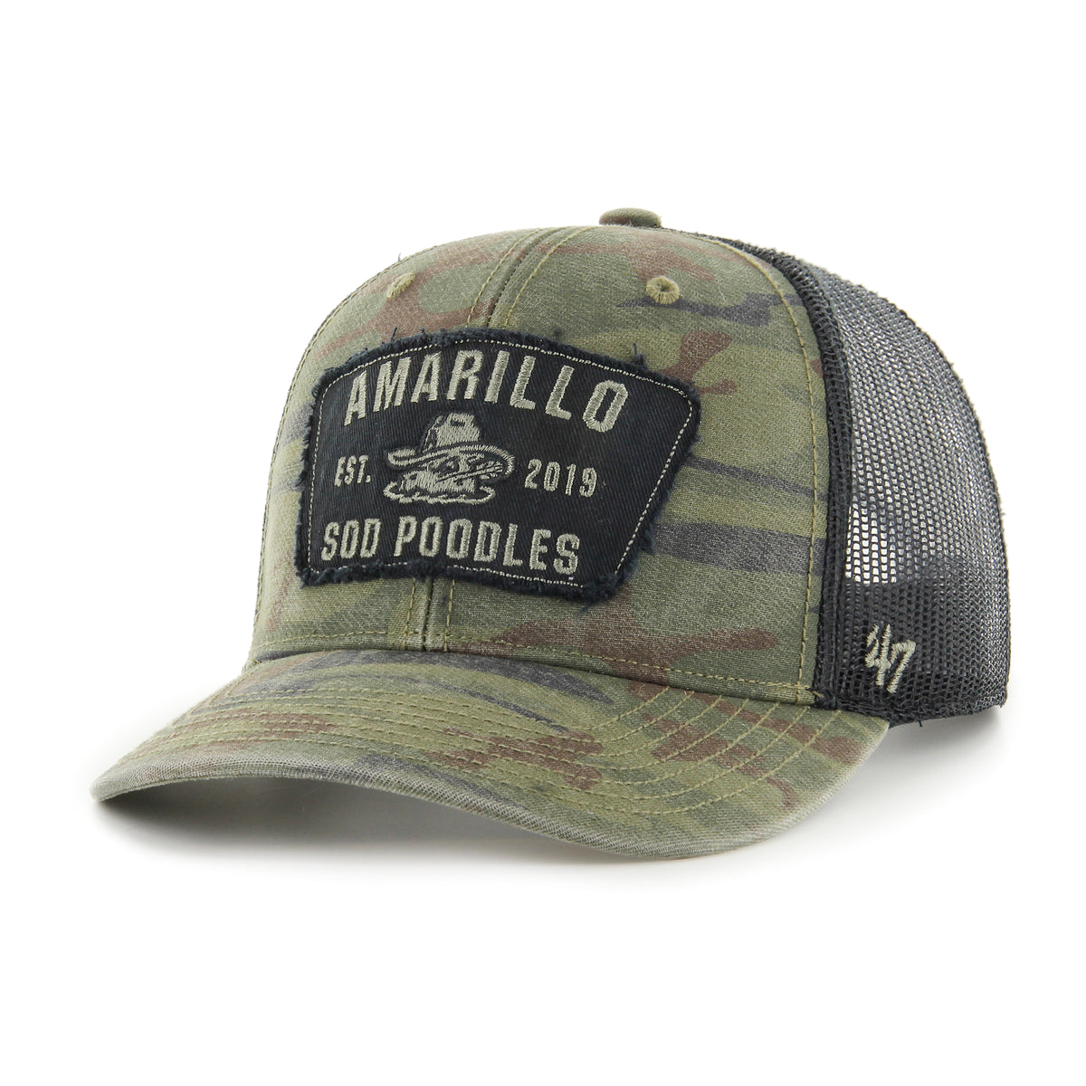 Amarillo Sod Poodles Adult Navy Head '47 MVP Velcro Hat