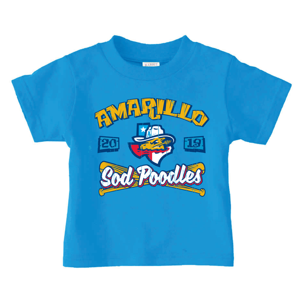 Amarillo Sod Poodles Infant Blue Cobalt State Tee