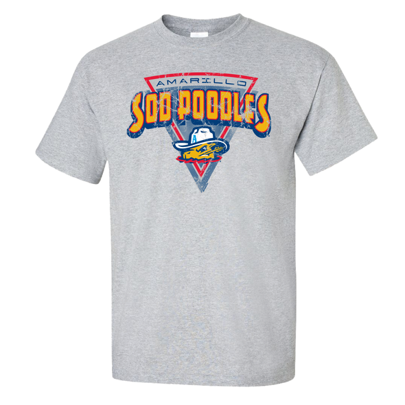 Amarillo Sod Poodles Youth Grey Game Chevs Tee