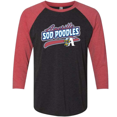 Amarillo Sod Poodles Black and Red Gibbons LeanA 3/4 Sleeve