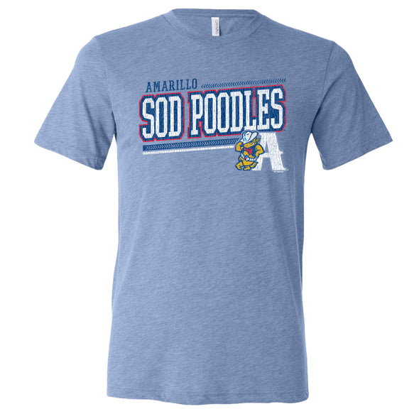 Amarillo Sod Poodles Youth Blue Loong LeanA Tee