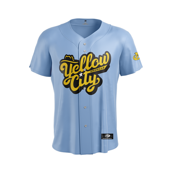 Amarillo Sod Poodles Blue Yellow City Pigweeds Youth Jersey