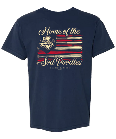 Amarillo Sod Poodles American Bats Navy Tee