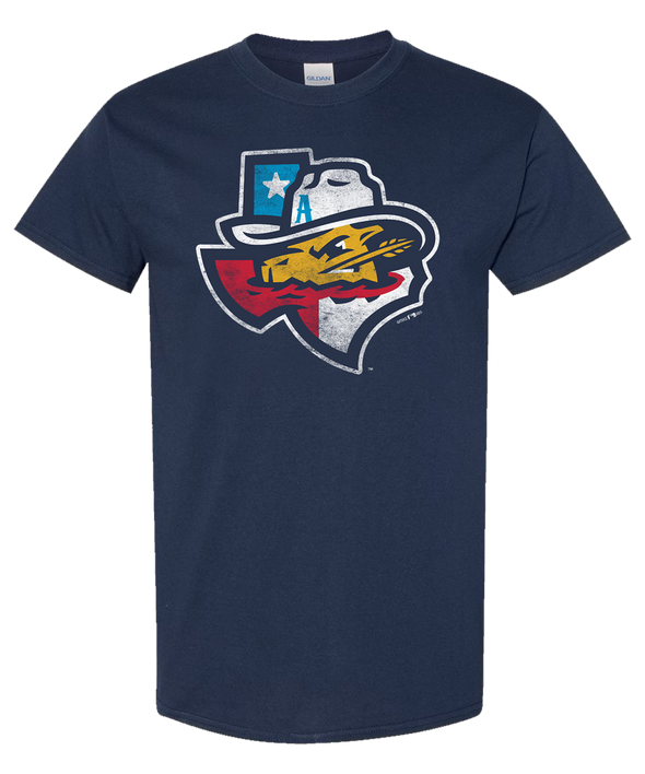 Amarillo Sod Poodles Heather Navy State Logo Tee