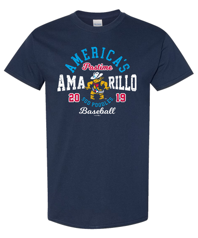 Amarillo Sod Poodles Navy Pastime Draw Tee