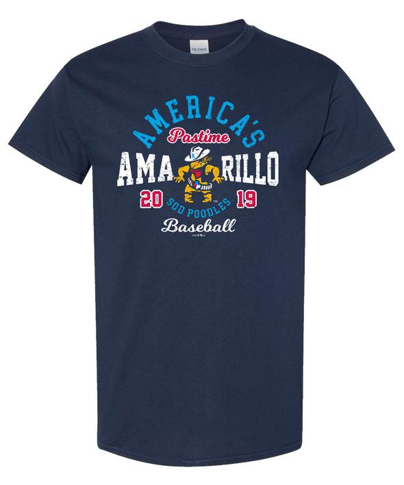 Amarillo Sod Poodles Navy Pastime Draw Tee