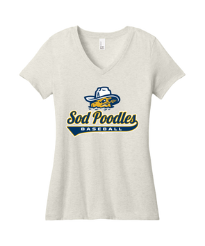 Amarillo Sod Poodles Womens Oatmeal Game V-neck