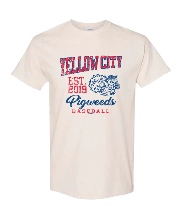Amarillo Sod Poodle Yellow City Pigweeds Cream Tee