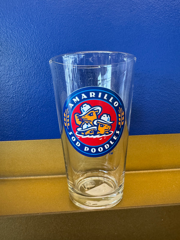 Amarillo Sod Poodles 16oz Crest Pint Glass