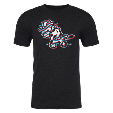 Amarillo Sod Poodles Calf Fries 108 Black Running 3D Tee