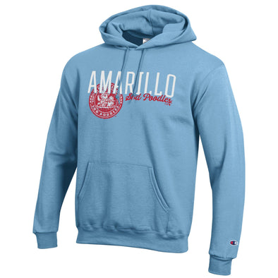 Amarillo Sod Poodles Denim Blue Crest Power Hoodie