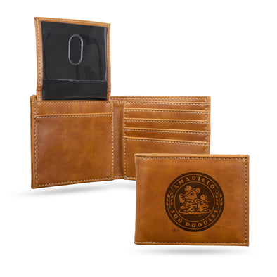 Amarillo Sod Poodles Laser Engraved Billfold DROP SHIP ITEM- SPECIAL ORDER