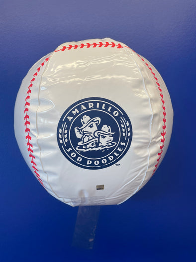 Amarillo Sod Poodles White Logo Inflatable Baseball