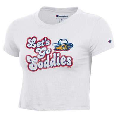Amarillo Sod Poodles Women's White Champion Crop Game Tee