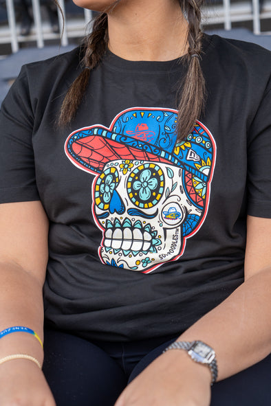 Amarillo Sod Poodles New Era Day of Dead Black Tee