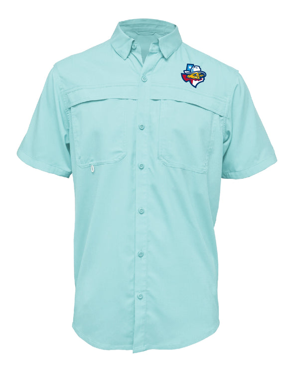 Amarillo Sod Poodles Aqua Blue State Fishing Shirt