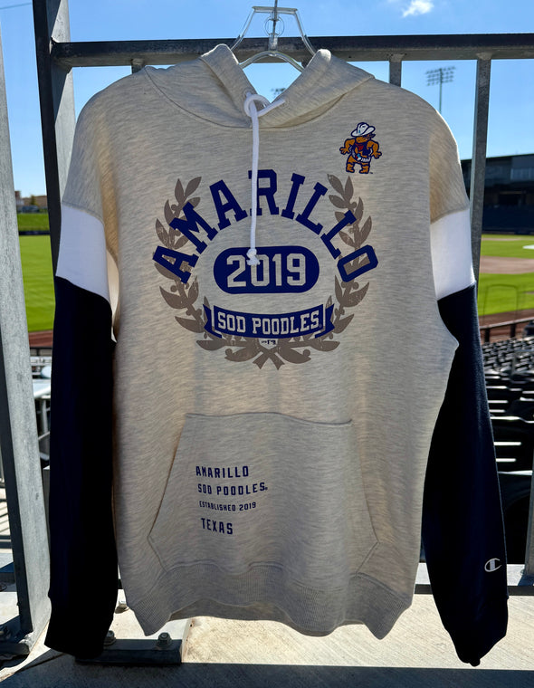 Amarillo Sod Poodles Champion Oatmeal Super Fan Hoodie