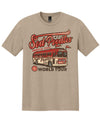 Amarillo Sod Poodles Tan World Tour Bus Crest Tee