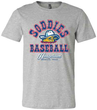Amarillo Sod Poodles Grey Old School Game Tee