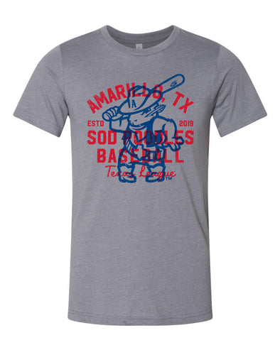 Amarillo Sod Poodles Grey Vintage Draw Tee
