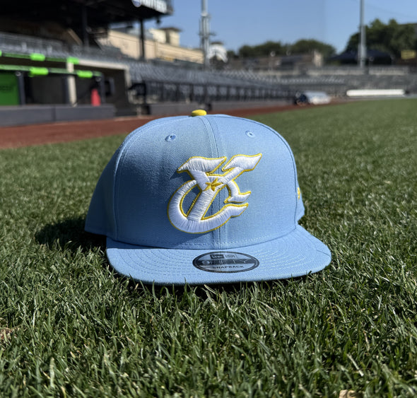 Amarillo Sod Poodles Yellow City Pigweeds New Era Blue YC 950 Snapback