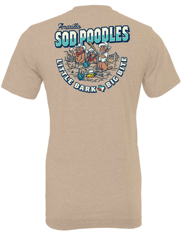 Amarillo Sod Poodles Tan Big Bite Tee