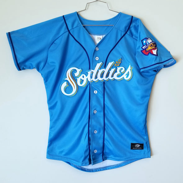 Amarillo Sod Poodles ADULT Sky Blue Iron-On Patch Replica Alternative Home Jersey