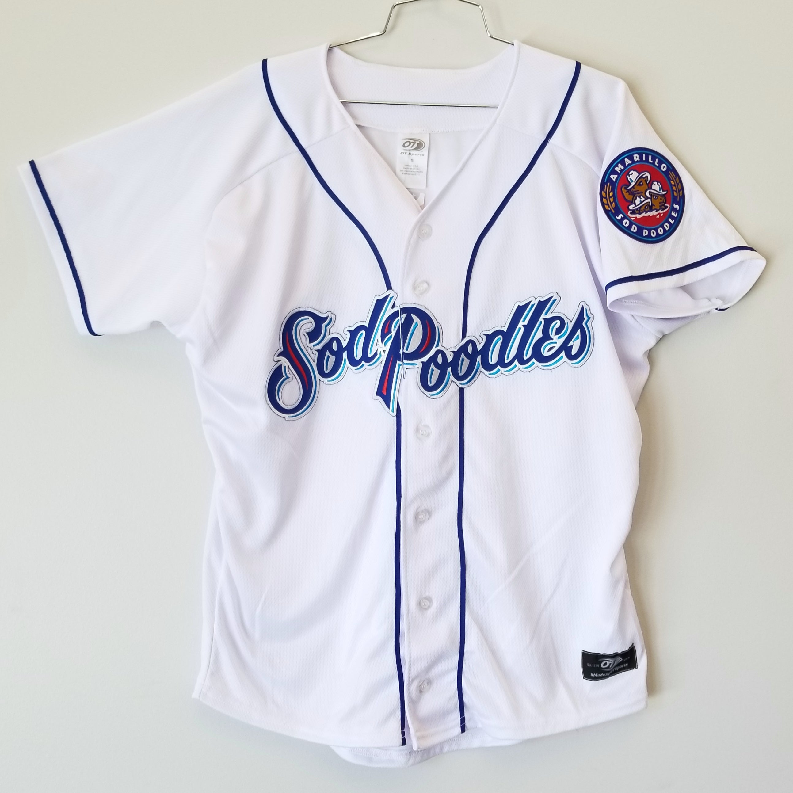 Amarillo Sod Poodles Adult White Iron-On Patch Replica Home Jersey SM