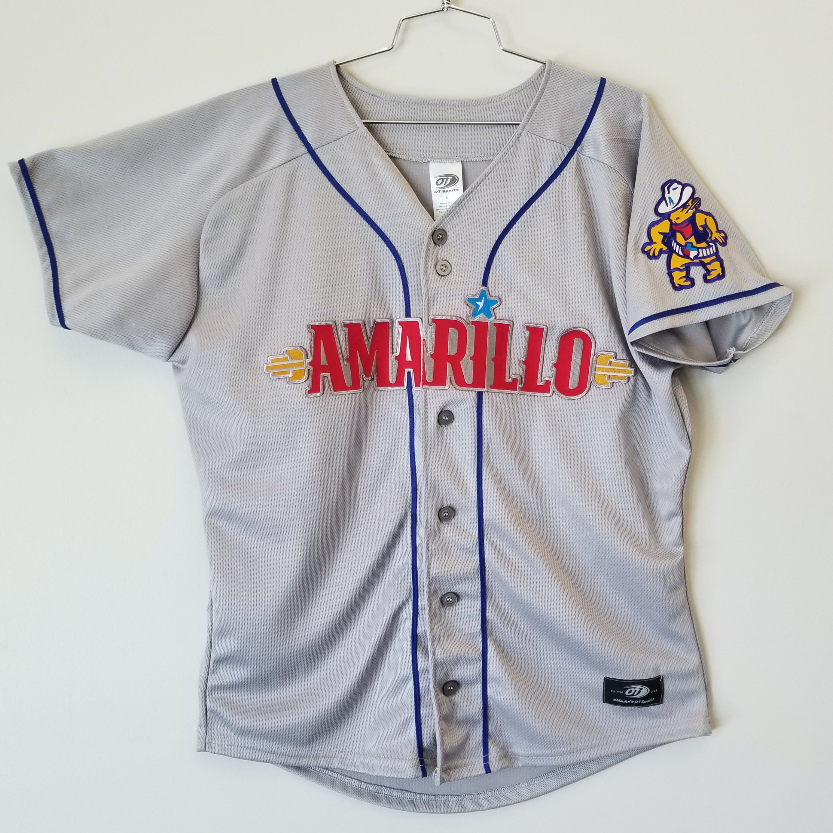 Amarillo Sod Poodles Adult Grey Iron-On Patch Replica Road Jersey 4X