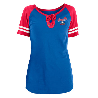 Amarillo Sod Poodles NE Wmns Royal/Red  Tie Game Tee