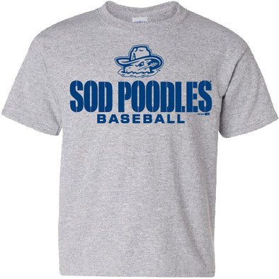 Amarillo Sod Poodles Youth Grey Game Watts Tee